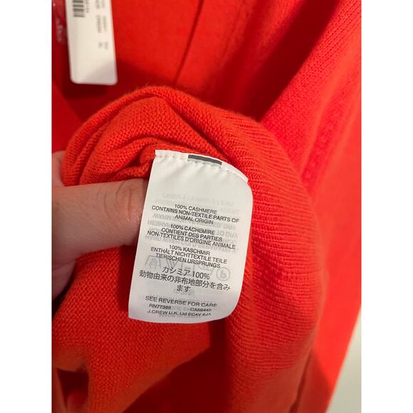 J.Crew Collection Red/Orange 100% Italian Cashmere Button Front Cardigan - Picture 11 of 11